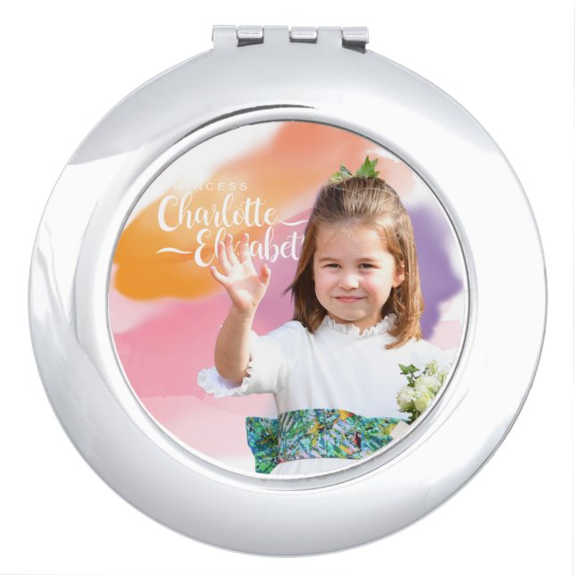 Princess  Charlotte Elizabeth  6th Birthday Magnet Compact Mirror (Front)