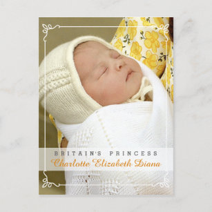 Princess Charlotte Elizabeth Diana - William Kate Postcard