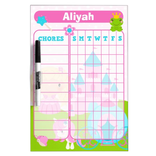 Princess Chore Chart Dry Erase Board