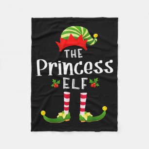 Princess Christmas Elf Matching Pajama X-mas Party Fleece Blanket