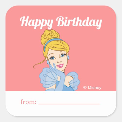 Princess Cinderella  A Gift From _ Birthday Square Sticker