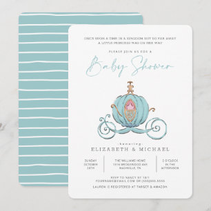 Princess Cinderella Carriage Girl Baby Shower Invitation