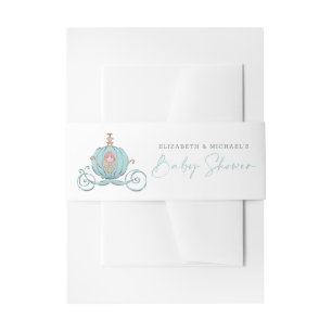 Princess Cinderella Carriage Girl Baby Shower Invitation Belly Band