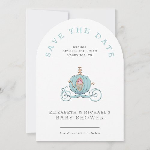 Princess Cinderella Carriage | Girl Baby Shower Save The Date