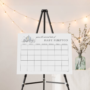 Princess Cinderella Carriage   Guess the Due Date Foam Board
