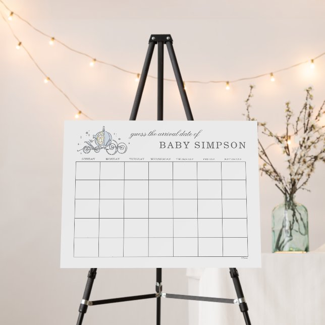 Princess Cinderella Carriage | Guess the Due Date Foam Board (In Situ (Stand))