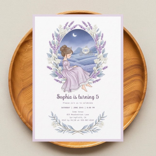 Princess Cinderella Fairytale Floral Birthday Invitation (Creator Uploaded)