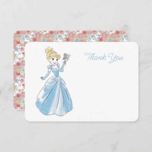 Princess Cinderella  Floral Baby Shower Thank You Invitation