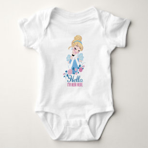 Princess Cinderella Hello I'm New Here Baby Bodysuit
