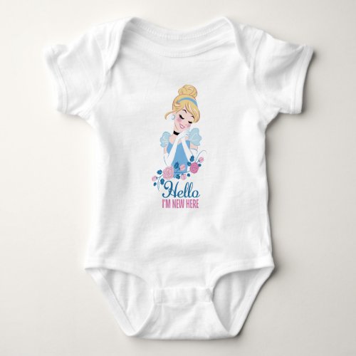 Princess Cinderella Hello Im New Here Baby Bodysuit