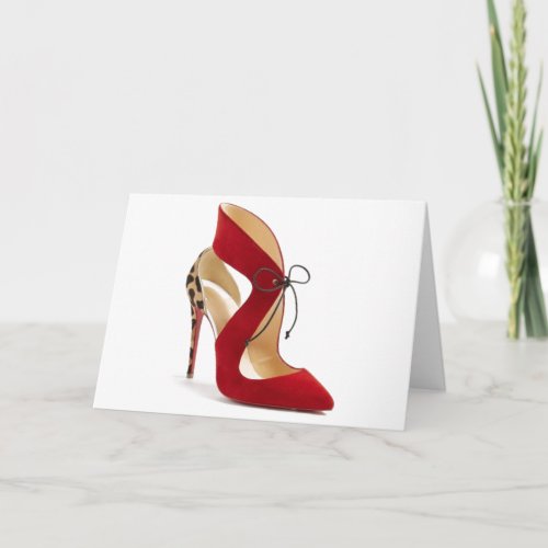Princess Cinderella Leopard Red Shoes Quote Card