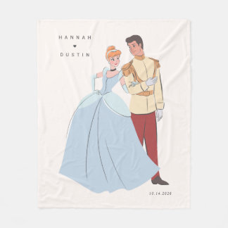 Princess Cinderella & Prince Charming Wedding Fleece Blanket