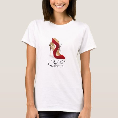 Princess Cinderella Quote Red Leopard Shoes TShirt