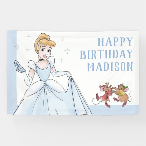 Princess Cinderella  Watercolor Birthday Banner