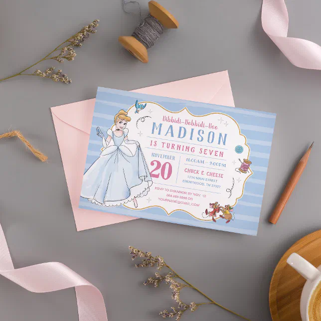Princess Cinderella | Watercolor Birthday Invitation | Zazzle