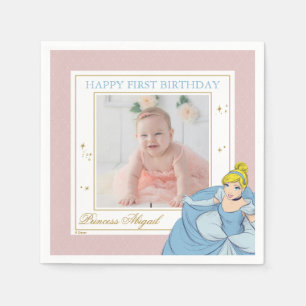 Princess Cinderella Watercolor Birthday Napkins
