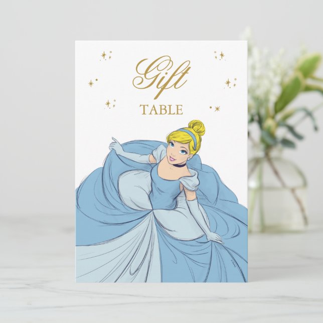 Princess Cinderella | Watercolor Birthday Note Card (Standing Front)