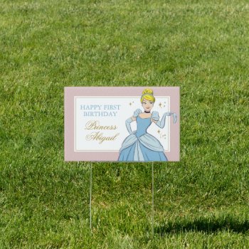 Princess Cinderella | Watercolor Birthday Sign by DisneyPrincess at Zazzle