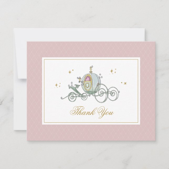 Princess Cinderella | Watercolor Birthday Thank You Card (Front)