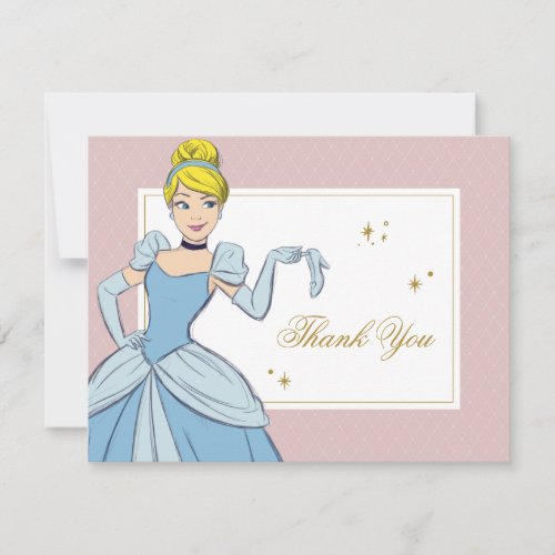 Princess Cinderella  Watercolor Birthday Thank You Card