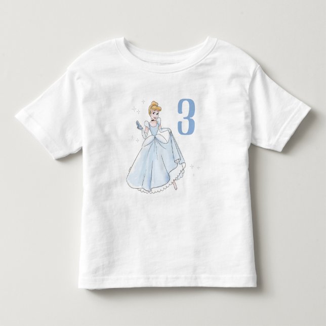 Princess Cinderella | Watercolor Birthday Toddler T-shirt (Front)