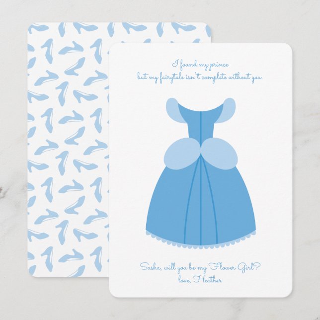 Princess Cinderella | Will You Be My Flower Girl Invitation (Front/Back)