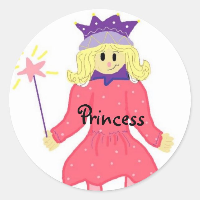 Princess Classic Round Sticker (Front)