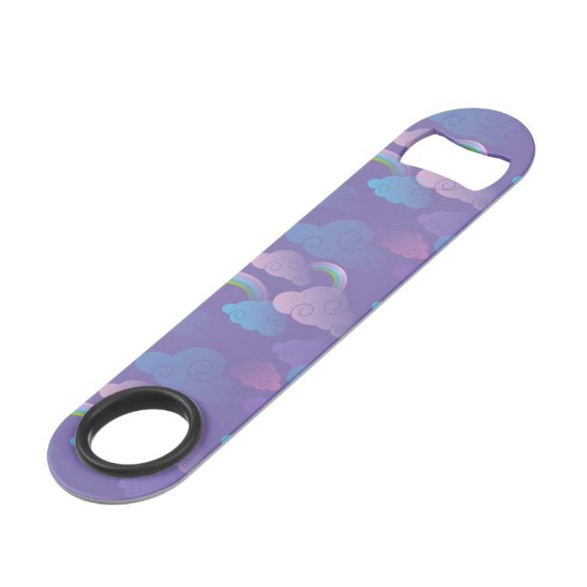 Princess Cloudy Sky Purple Blue Clouds Unicorn Bar Key (Front Angled)