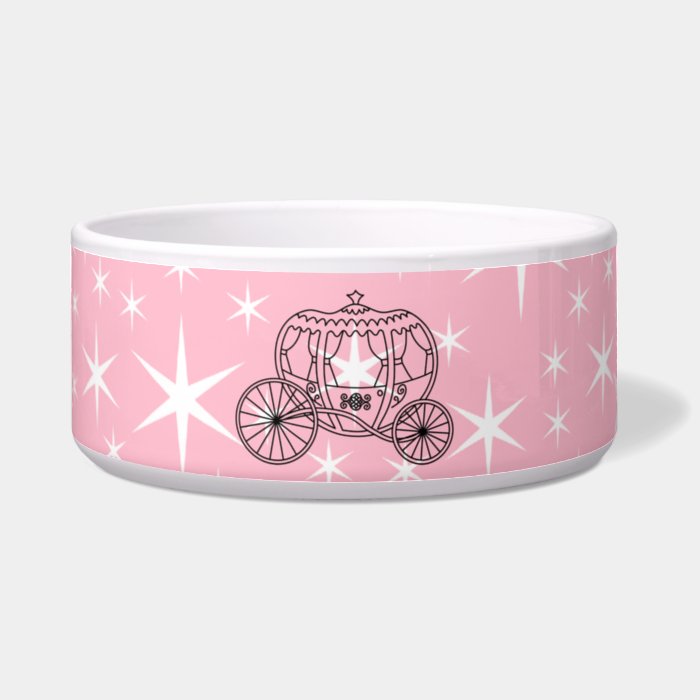 Princess Coach Design in Black and Pink. Pet Water Bowl