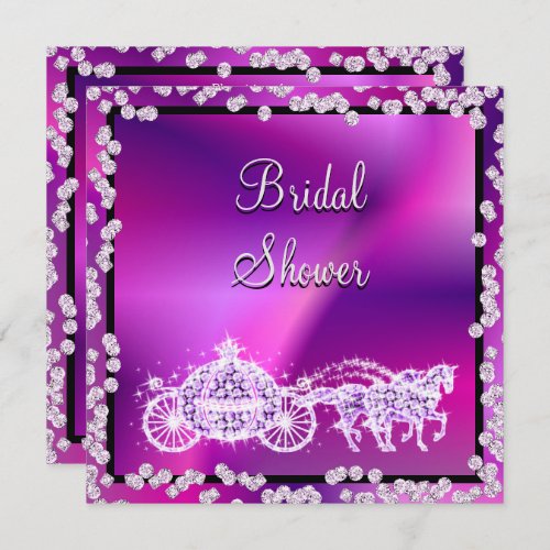 Princess Coach  Horses Bridal Shower Invitation