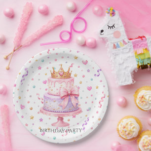 Princess Confetti Birthday Party Paper Plates
