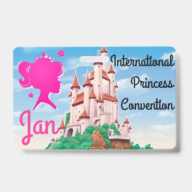 Princess Convention Badge Personalize Party Favor (Front)