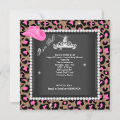 Princess Cowgirl Baby Shower Pink Brown Ethnic Invitation (Back)