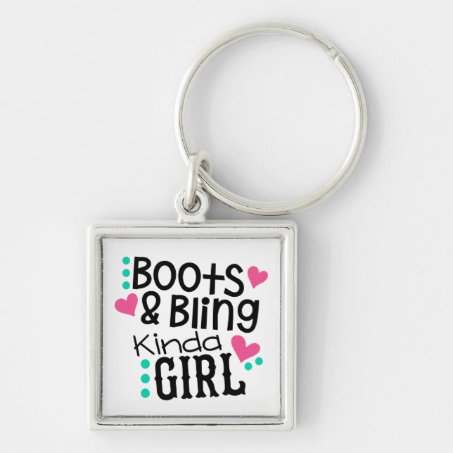 Princess Cowgirl Bling Country Western Horse Lover Keychain (Front)