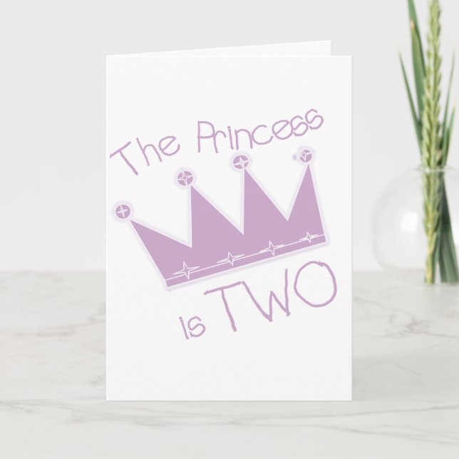 Princess Crown 2nd Birthday Tshirts and Gifts Card (Front)