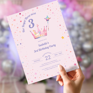 Princess Crown 3rd Birthday Her Royal Threeness Invitation
