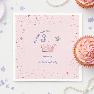 Princess Crown 3rd Birthday Royal Threeness Napkins