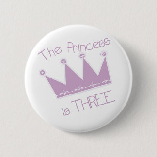 Princess Crown 3rd Birthday Tshirts and Gifts Button