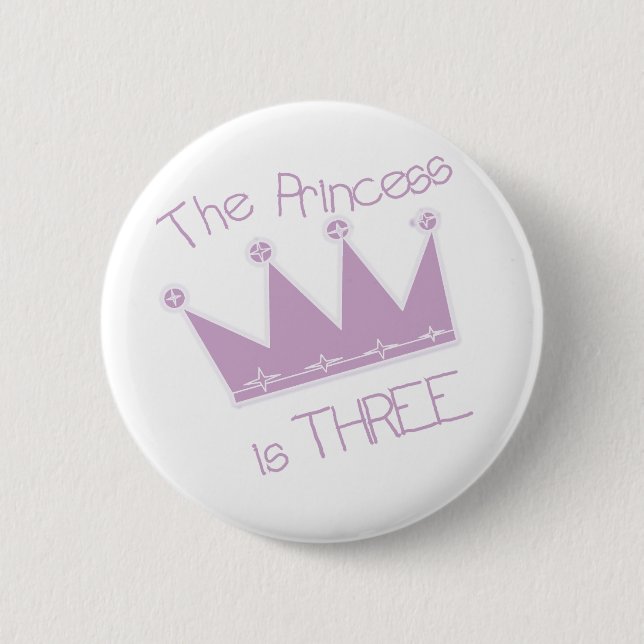 Princess Crown 3rd Birthday Tshirts and Gifts Button (Front)