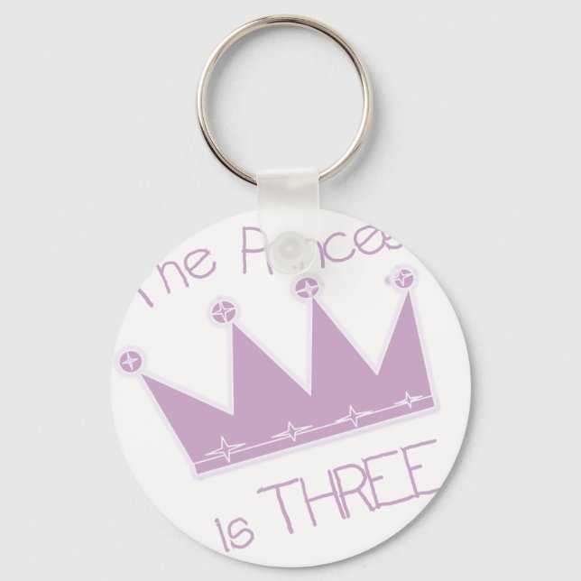 Princess Crown 3rd Birthday Tshirts and Gifts Keychain (Front)