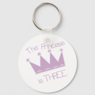 Princess Crown 3rd Birthday Tshirts and Gifts Keychain