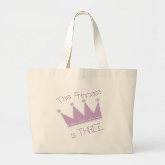 Princess Crown 3rd Birthday Tshirts and Gifts Large Tote Bag