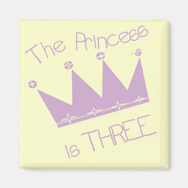 Princess Crown 3rd Birthday Tshirts and Gifts Magnet (Front)