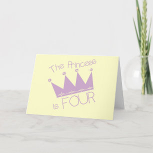 Princess Crown 4th Birthday Tshirts Card