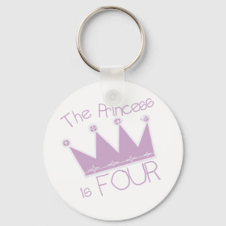 Princess Crown 4th Birthday Tshirts Keychain
