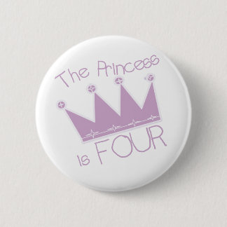 Princess Crown 4th Birthday Tshirts Pinback Button