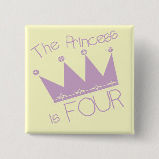 Princess Crown 4th Birthday Tshirts Pinback Button