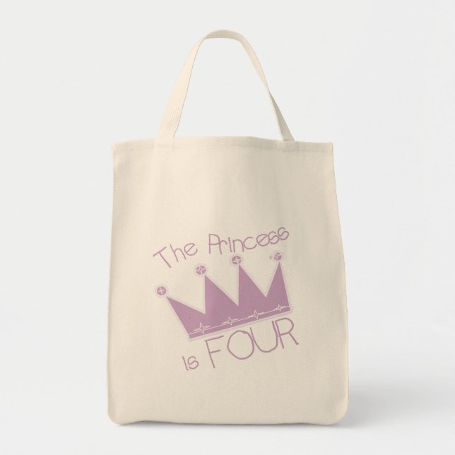 Princess Crown 4th Birthday Tshirts Tote Bag (Front)