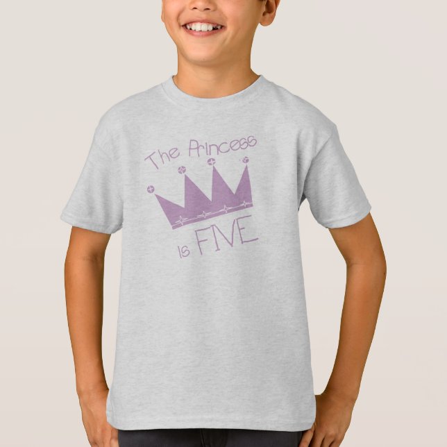 Princess Crown 5th Birthday T-Shirt (Front)