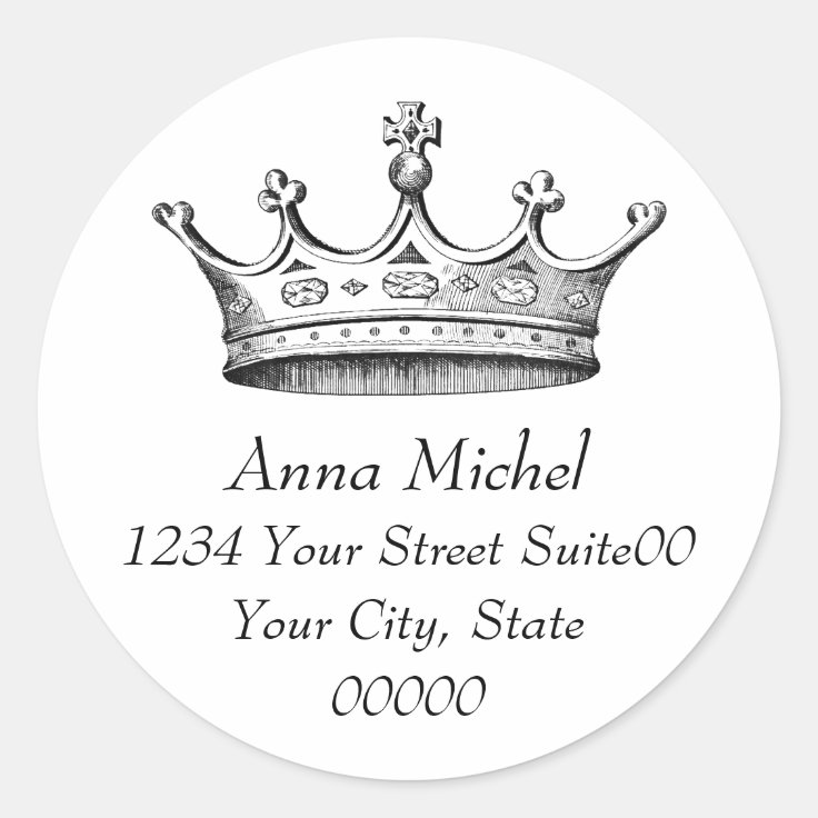 Princess Crown Address Sticker Zazzle